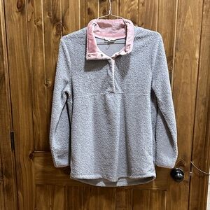 Cozy Gray and Pink Pullover